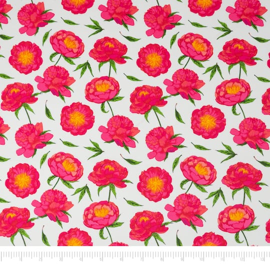 SINGER Pink Floral Print Cotton Fabric Fat Quarter